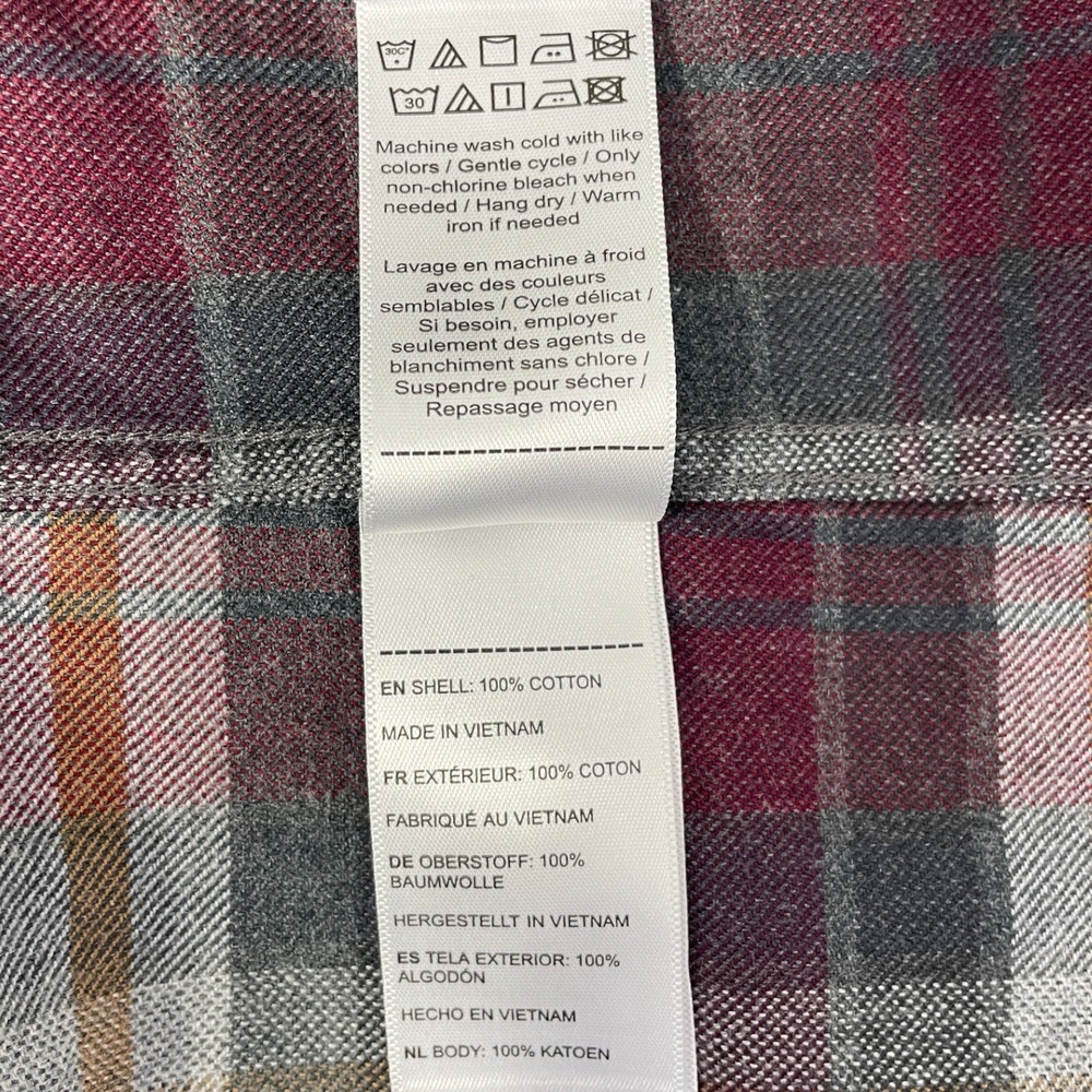 UNTUCKit Men's L Red Green Plaid Flannel Button Down Untucked Shirt - Picture 9 of 9